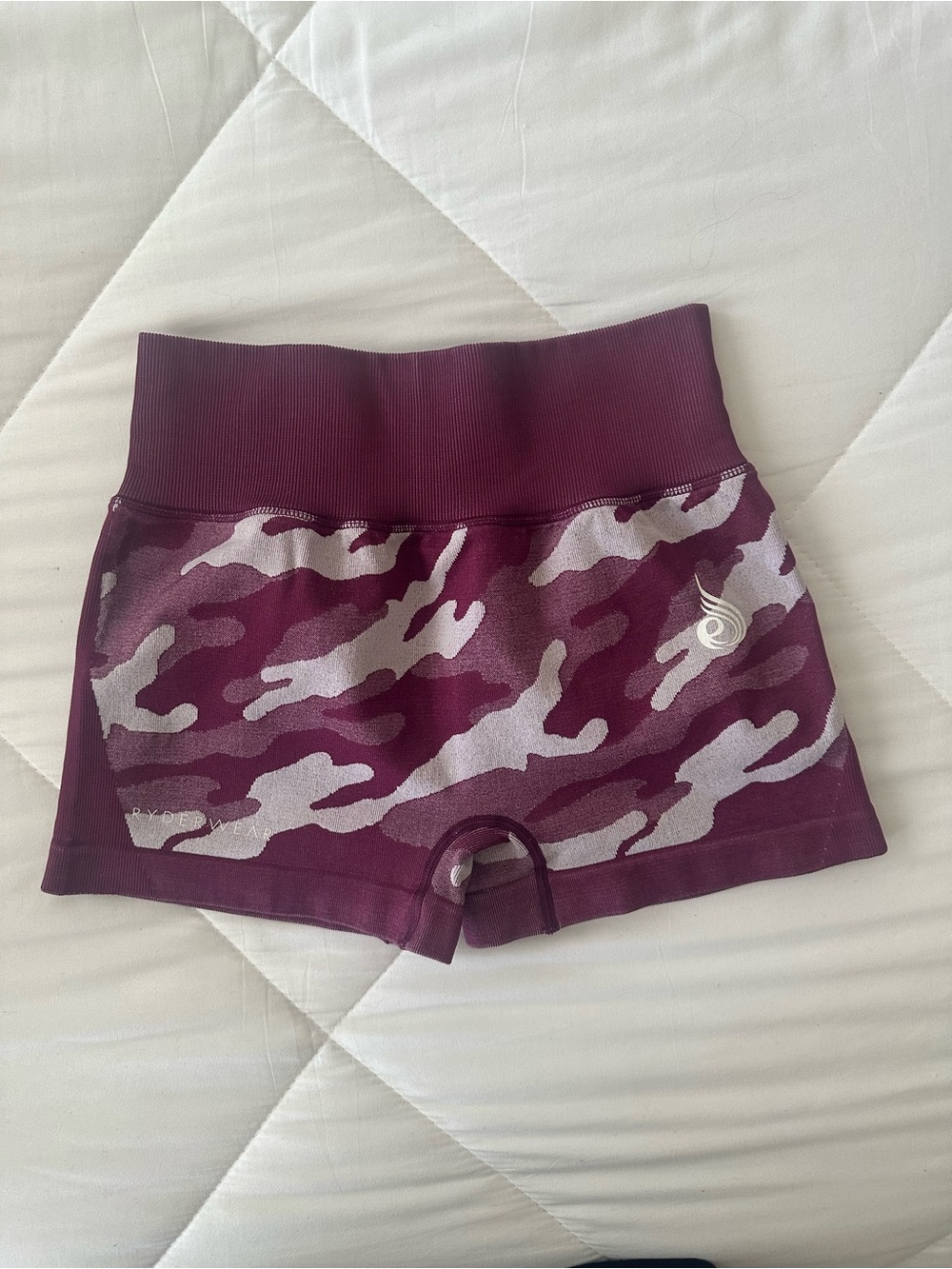 Ryderwear Plum Camo High-Waist Seamless Athletic Shorts